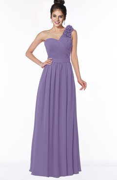 ColsBM Elisa Chalk Violet Simple A-line One Shoulder Half Backless Chiffon Flower Bridesmaid Dresses