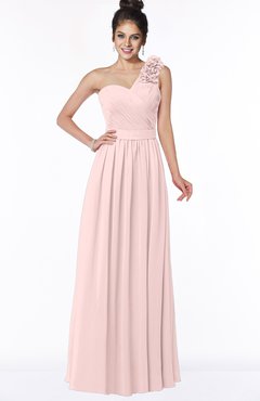 ColsBM Elisa Pastel Pink Simple A-line One Shoulder Half Backless Chiffon Flower Bridesmaid Dresses