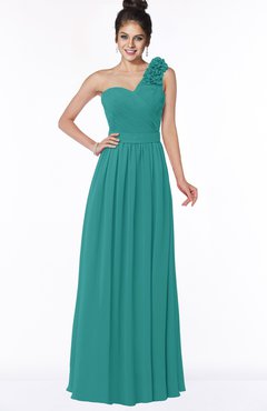 ColsBM Elisa Porcelain Simple A-line One Shoulder Half Backless Chiffon Flower Bridesmaid Dresses