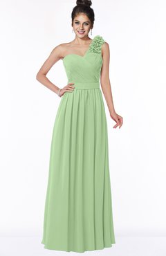 ColsBM Elisa Sage Green Simple A-line One Shoulder Half Backless Chiffon Flower Bridesmaid Dresses