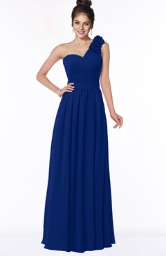 ColsBM Elisa Sodalite Blue Simple A-line One Shoulder Half Backless Chiffon Flower Bridesmaid Dresses