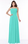 ColsBM Danna Blue Turquoise Modern A-line Strapless Sleeveless Floor Length Bridesmaid Dresses