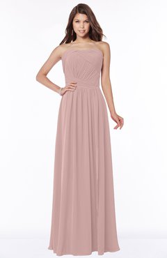 ColsBM Danna Blush Pink Modern A-line Strapless Sleeveless Floor Length Bridesmaid Dresses
