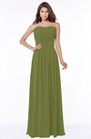 ColsBM Danna Olive Green Modern A-line Strapless Sleeveless Floor Length Bridesmaid Dresses