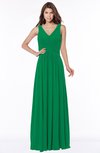 ColsBM Yasmin Green Modern V-neck Zip up Floor Length Ruching Bridesmaid Dresses