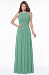 ColsBM Ayla Beryl Green Elegant Zip up Chiffon Floor Length Pick up Bridesmaid Dresses