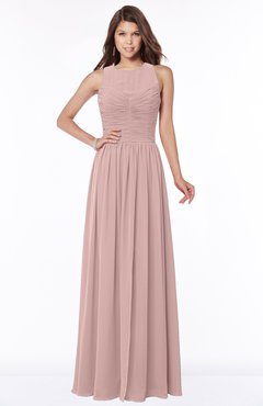 ColsBM Ayla Blush Pink Elegant Zip up Chiffon Floor Length Pick up Bridesmaid Dresses