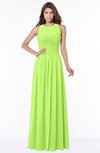 ColsBM Ayla Bright Green Elegant Zip up Chiffon Floor Length Pick up Bridesmaid Dresses