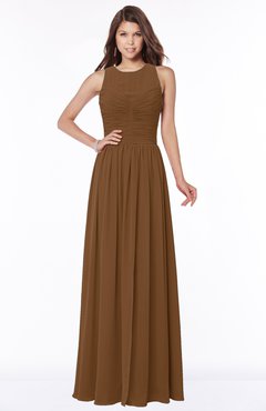 ColsBM Ayla Brown Elegant Zip up Chiffon Floor Length Pick up Bridesmaid Dresses