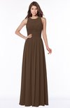 ColsBM Ayla Chocolate Brown Elegant Zip up Chiffon Floor Length Pick up Bridesmaid Dresses