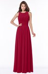 ColsBM Ayla Dark Red Elegant Zip up Chiffon Floor Length Pick up Bridesmaid Dresses