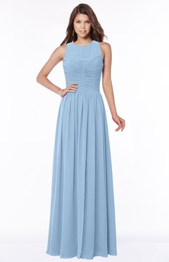 ColsBM Ayla Dusty Blue Elegant Zip up Chiffon Floor Length Pick up Bridesmaid Dresses