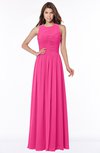 ColsBM Ayla Fandango Pink Elegant Zip up Chiffon Floor Length Pick up Bridesmaid Dresses