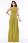 ColsBM Ayla Golden Olive Elegant Zip up Chiffon Floor Length Pick up Bridesmaid Dresses