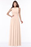 ColsBM Ayla Peach Puree Elegant Zip up Chiffon Floor Length Pick up Bridesmaid Dresses