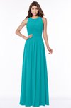 ColsBM Ayla Peacock Blue Elegant Zip up Chiffon Floor Length Pick up Bridesmaid Dresses