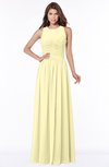 ColsBM Ayla Soft Yellow Elegant Zip up Chiffon Floor Length Pick up Bridesmaid Dresses