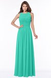 ColsBM Ayla Viridian Green Elegant Zip up Chiffon Floor Length Pick up Bridesmaid Dresses