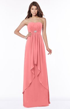 ColsBM Frida Coral Mature A-line Bateau Sleeveless Appliques Bridesmaid Dresses