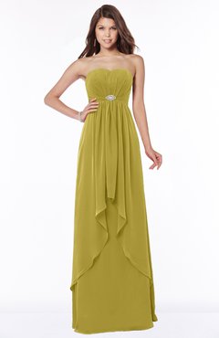 ColsBM Frida Golden Olive Mature A-line Bateau Sleeveless Appliques Bridesmaid Dresses