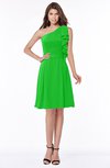 ColsBM Braylee Classic Green Mature Sleeveless Zip up Chiffon Knee Length Bridesmaid Dresses