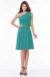 ColsBM Braylee Emerald Green Mature Sleeveless Zip up Chiffon Knee Length Bridesmaid Dresses