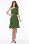 ColsBM Braylee Garden Green Mature Sleeveless Zip up Chiffon Knee Length Bridesmaid Dresses