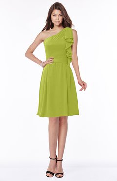 ColsBM Braylee Green Oasis Mature Sleeveless Zip up Chiffon Knee Length Bridesmaid Dresses