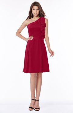 ColsBM Braylee Maroon Mature Sleeveless Zip up Chiffon Knee Length Bridesmaid Dresses
