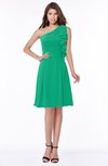 ColsBM Braylee Pepper Green Mature Sleeveless Zip up Chiffon Knee Length Bridesmaid Dresses