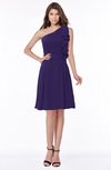 ColsBM Braylee Royal Purple Mature Sleeveless Zip up Chiffon Knee Length Bridesmaid Dresses