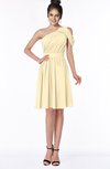 ColsBM Aiyana Cornhusk Elegant One Shoulder Sleeveless Zip up Chiffon Ruching Bridesmaid Dresses