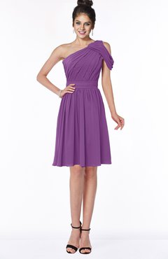 ColsBM Aiyana Dahlia Elegant One Shoulder Sleeveless Zip up Chiffon Ruching Bridesmaid Dresses