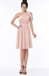 ColsBM Aiyana Dusty Rose Elegant One Shoulder Sleeveless Zip up Chiffon Ruching Bridesmaid Dresses