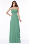 ColsBM Lana Beryl Green Gorgeous Sleeveless Chiffon Floor Length Ruching Bridesmaid Dresses