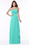 ColsBM Lana Blue Turquoise Gorgeous Sleeveless Chiffon Floor Length Ruching Bridesmaid Dresses