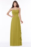 ColsBM Lana Golden Olive Gorgeous Sleeveless Chiffon Floor Length Ruching Bridesmaid Dresses