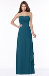 ColsBM Lana Moroccan Blue Gorgeous Sleeveless Chiffon Floor Length Ruching Bridesmaid Dresses