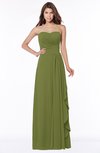 ColsBM Lana Olive Green Gorgeous Sleeveless Chiffon Floor Length Ruching Bridesmaid Dresses