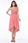 ColsBM Anahi Coral Gorgeous A-line Strapless Half Backless Ruching Bridesmaid Dresses