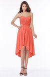 ColsBM Anahi Living Coral Gorgeous A-line Strapless Half Backless Ruching Bridesmaid Dresses