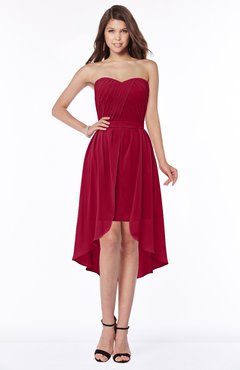 ColsBM Anahi Maroon Gorgeous A-line Strapless Half Backless Ruching Bridesmaid Dresses