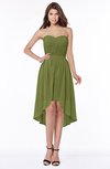 ColsBM Anahi Olive Green Gorgeous A-line Strapless Half Backless Ruching Bridesmaid Dresses