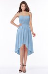 ColsBM Anahi Sky Blue Gorgeous A-line Strapless Half Backless Ruching Bridesmaid Dresses