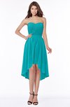ColsBM Anahi Teal Gorgeous A-line Strapless Half Backless Ruching Bridesmaid Dresses