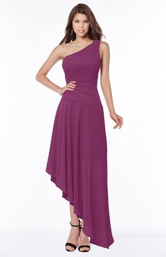 ColsBM Maggie Raspberry Luxury A-line Zip up Chiffon Floor Length Ruching Bridesmaid Dresses