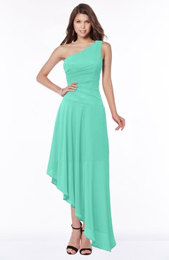 ColsBM Maggie Seafoam Green Luxury A-line Zip up Chiffon Floor Length Ruching Bridesmaid Dresses