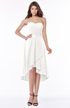 ColsBM Amaya Cloud White Mature A-line Strapless Chiffon Knee Length Ruching Bridesmaid Dresses