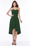 ColsBM Amaya Hunter Green Mature A-line Strapless Chiffon Knee Length Ruching Bridesmaid Dresses