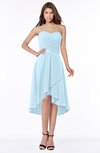 ColsBM Amaya Ice Blue Mature A-line Strapless Chiffon Knee Length Ruching Bridesmaid Dresses